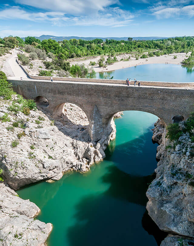                 Canoeing at the Devil's Bridge in the Hérault


             